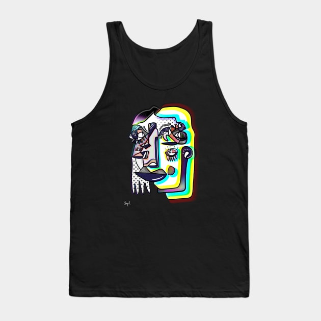 face Tank Top by Angel Rivas